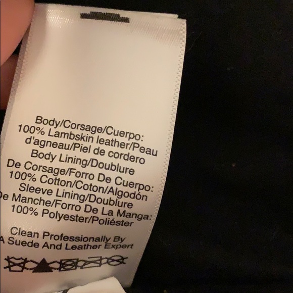 NEW. DKNY Men’s Black Leather Moto Jacket - Picture 5 of 8